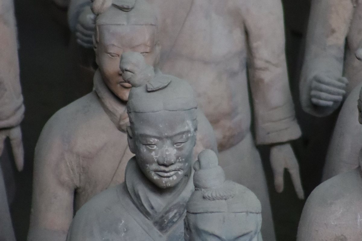 Guerreros de Terracota en formación en Xi'an, China